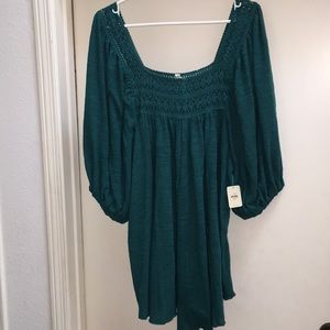 NWT Free People Dancing In the Waves Romper Teal S